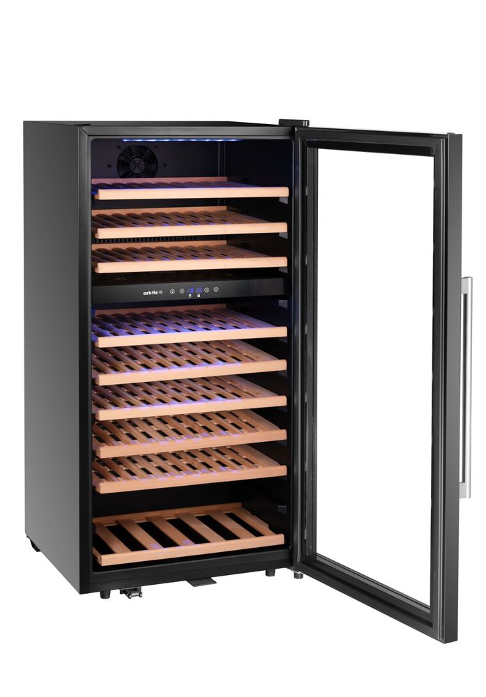 Wine cooler, 2-zone, 91 bottles, Arktic, 230L, Black, 569x595x(H)1215mm
