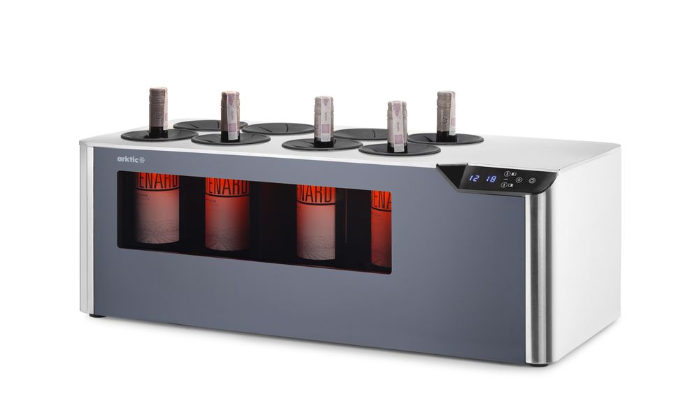Countertop wine cooler, 2-zone Cellar, Arktic, Black, 220-240V/60W, 800x350x(H)293mm