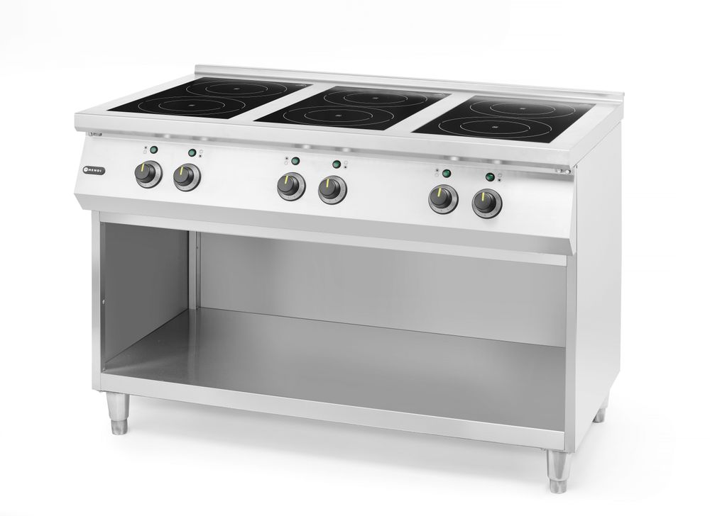 Induction stove with 6 hobs, HENDI, 400V/25500W, 1200x700x(H)890mm