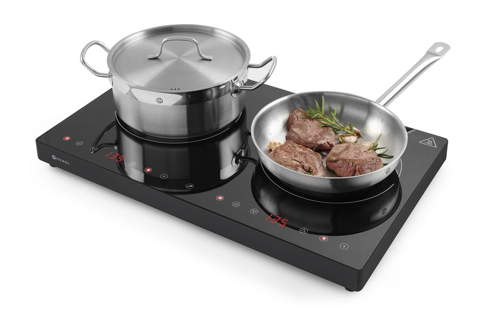 Double induction cooker Kitchen Line, HENDI, Kitchen Line, 230V/3500W, 608x405x(H)54mm