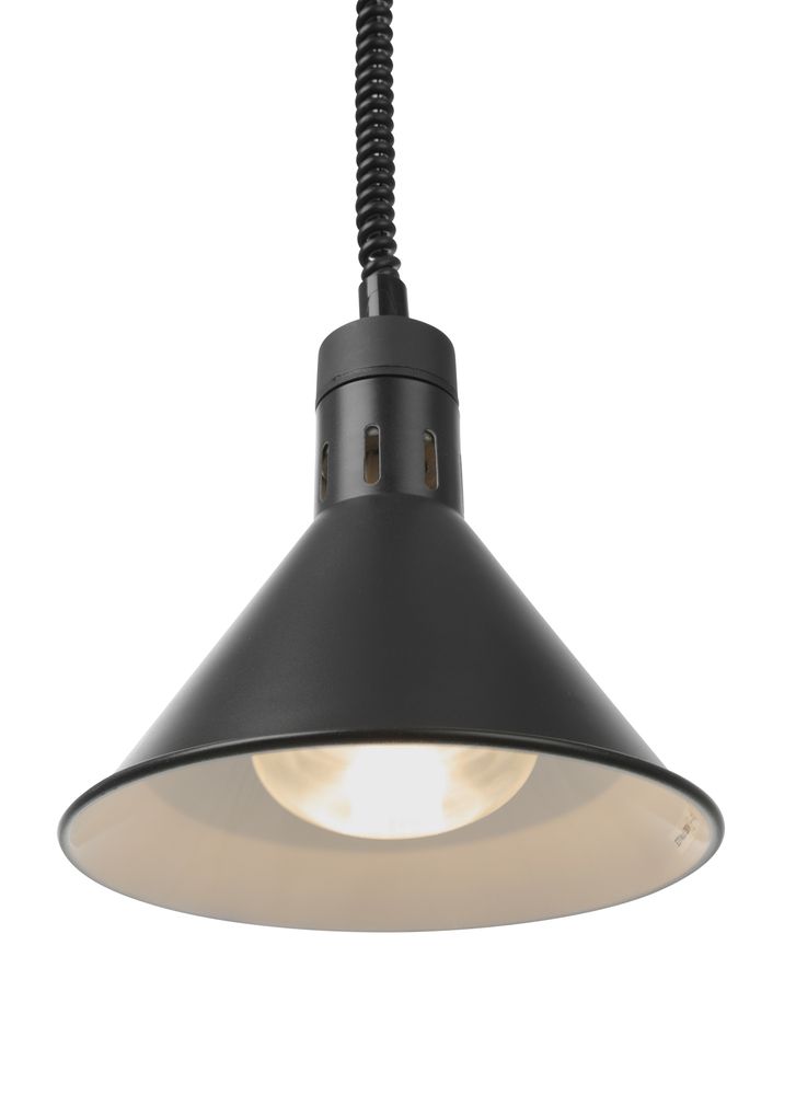 Rise and fall heat lamp, conical, HENDI, svart, 230V/250W, ⌀275x(H)250mm