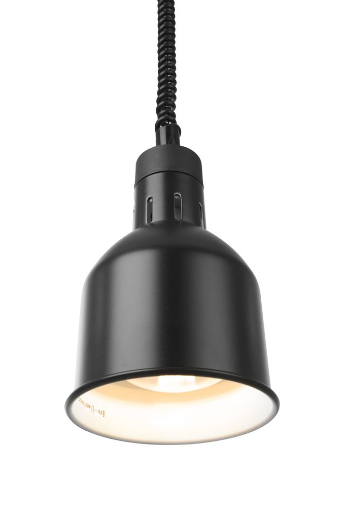 Rise and fall heat lamp, cylindrical, HENDI, svart, 230V/250W, ⌀175x(H)250mm
