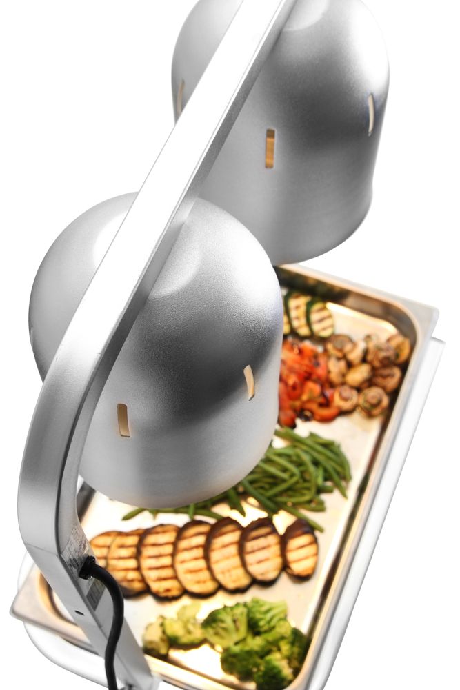 2 lamp infraröd food warmer bridge, HENDI, Silver, 230V/250W, 453x360x(H)790mm