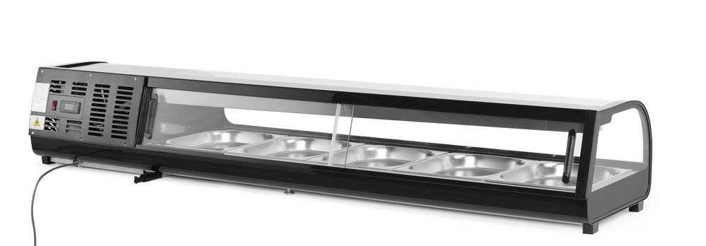 Sushi display, Arktic, Containers included: 5x GN 1/2 (H)40 mm., Black, 220-240V/190W, 1800x420x(H)265mm
