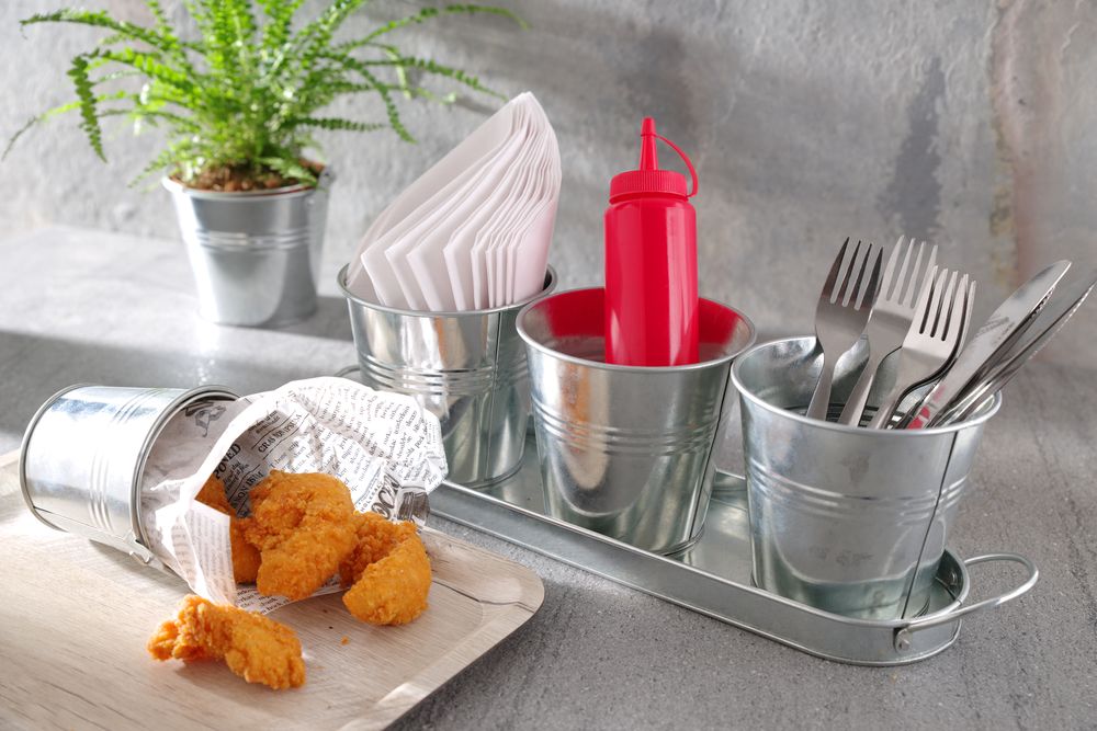 Serving tray with melamine laminate, non slip, with wood design, AmerBox, Wood light, 370x530mm