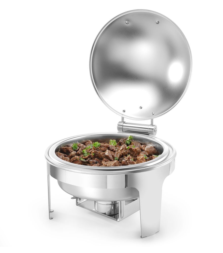 Chafing dish round satin finish, HENDI, Profi Line, 6L, 465x420x(H)320mm