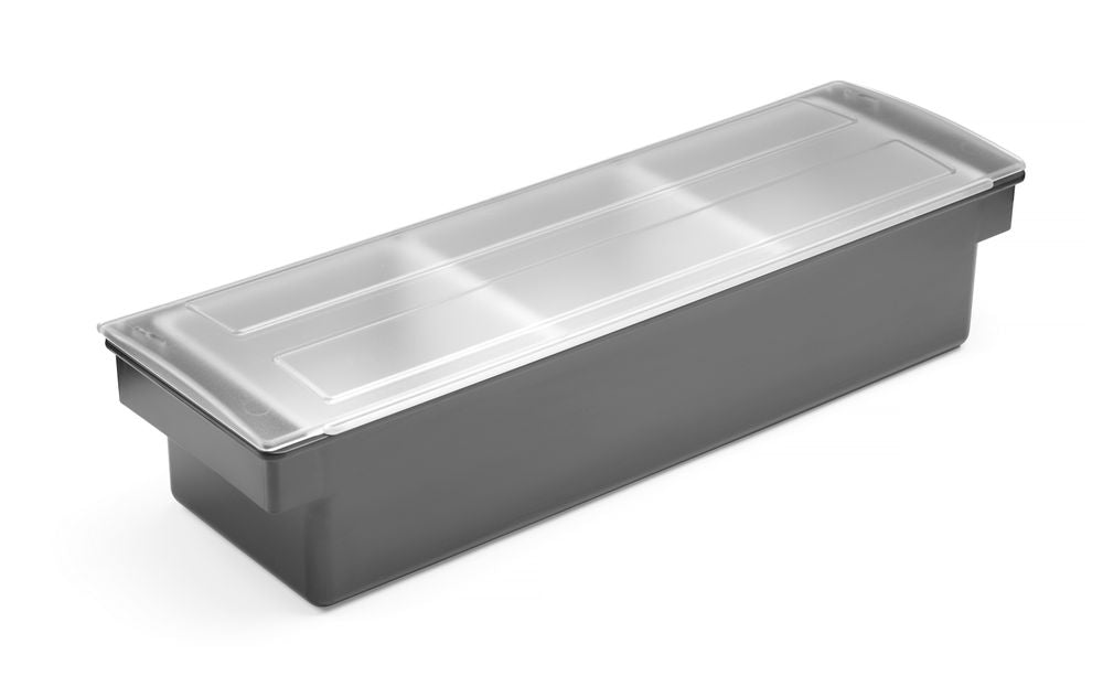Condiment holder - 3 containers, BarUp, Black, 480x150x(H)100mm