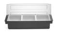 Condiment holder - 3 containers, BarUp, Black, 480x150x(H)100mm