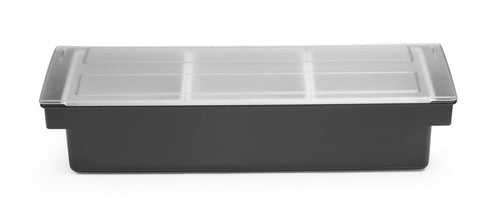 Condiment holder - 3 containers, BarUp, Black, 480x150x(H)100mm