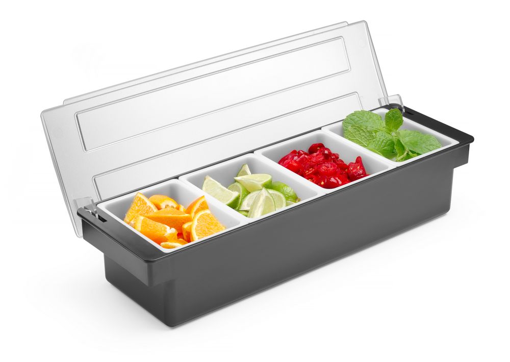 Condiment holder - 4 containers, BarUp, 480x150x(H)100mm
