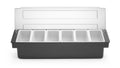Condiment holder - 6 containers, BarUp, 480x150x(H)100mm