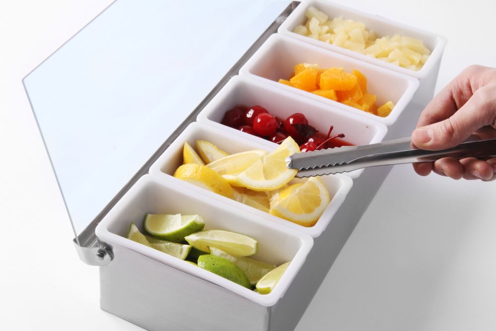 Condiment holder, BarUp, 5 containers, 375x140x(H)90mm