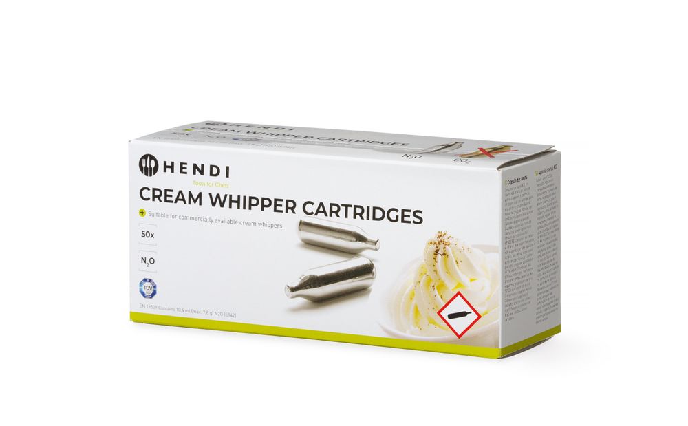 Set med 50 st – Cream whipper chargers, HENDI, Silver, 50 pcs
