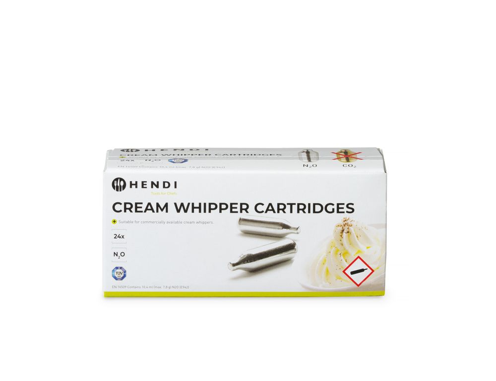Set med 24 st – Cream whipper chargers, HENDI, Silver, 24 pcs