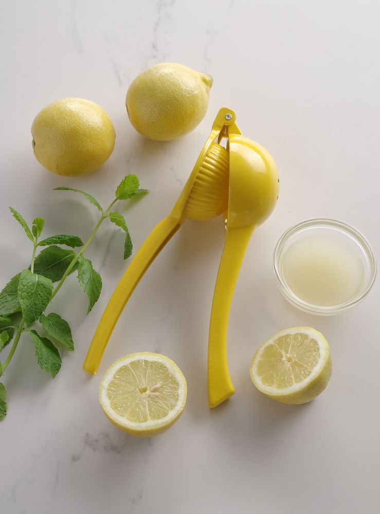 Citrus squeezer, BarUp, yellow (for lemons), 223x75x(H)45mm