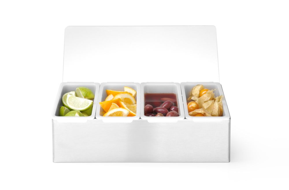 Condiment holder, BarUp, 5 containers, 375x140x(H)90mm