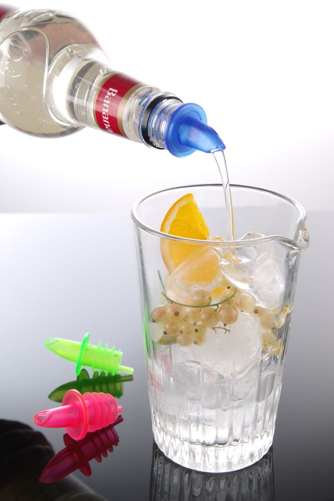 Free flow pourers, BarUp, 2 blue, 2 red , 2 green, Red, 6 pcs