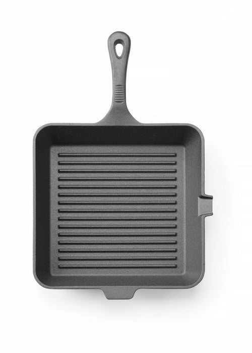 Cast iron grill panna, HENDI, svart, 250x250x(H)50mm, Square