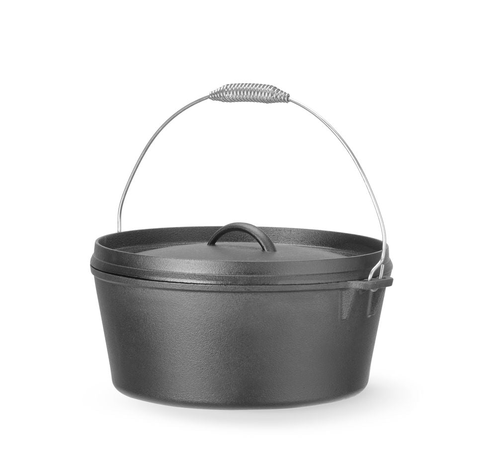 Cast iron gryta, HENDI, 7,2L, svart, ⌀310x(H)130mm, Round