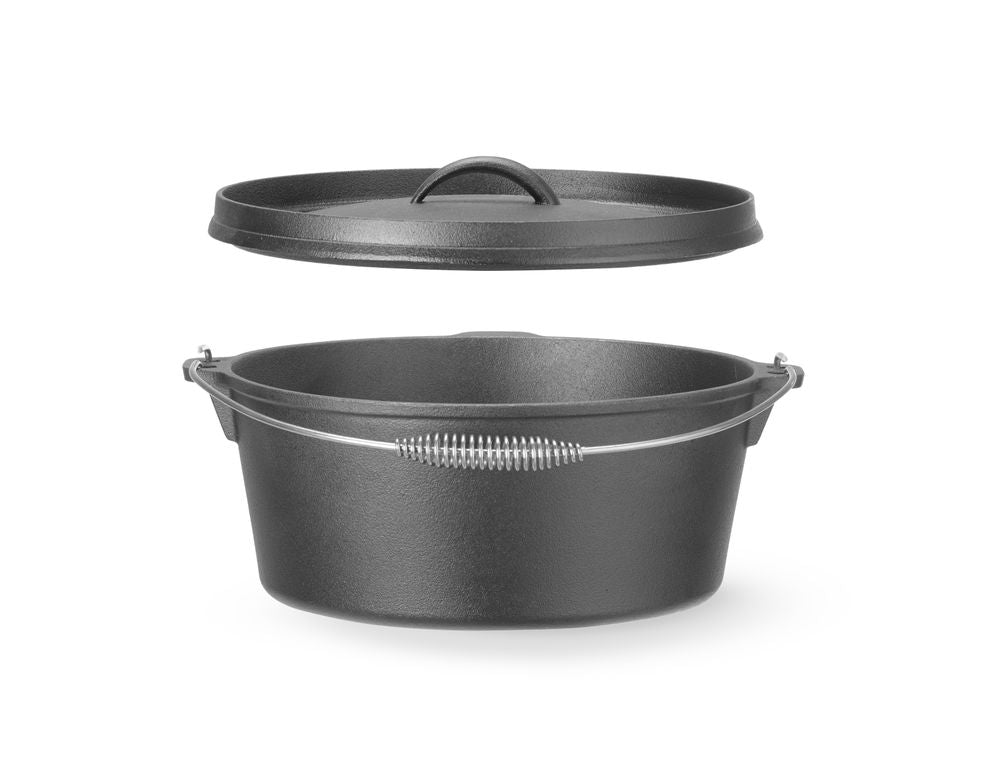 Cast iron gryta, HENDI, 7,2L, svart, ⌀310x(H)130mm, Round
