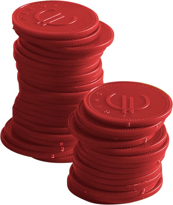Coin tokens – 100 pcs., BarUp, Black, 100 pcs., ⌀25mm