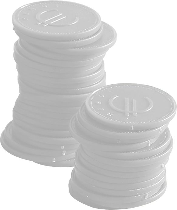 Coin tokens – 100 pcs., BarUp, Blue, 100 pcs., ⌀25mm