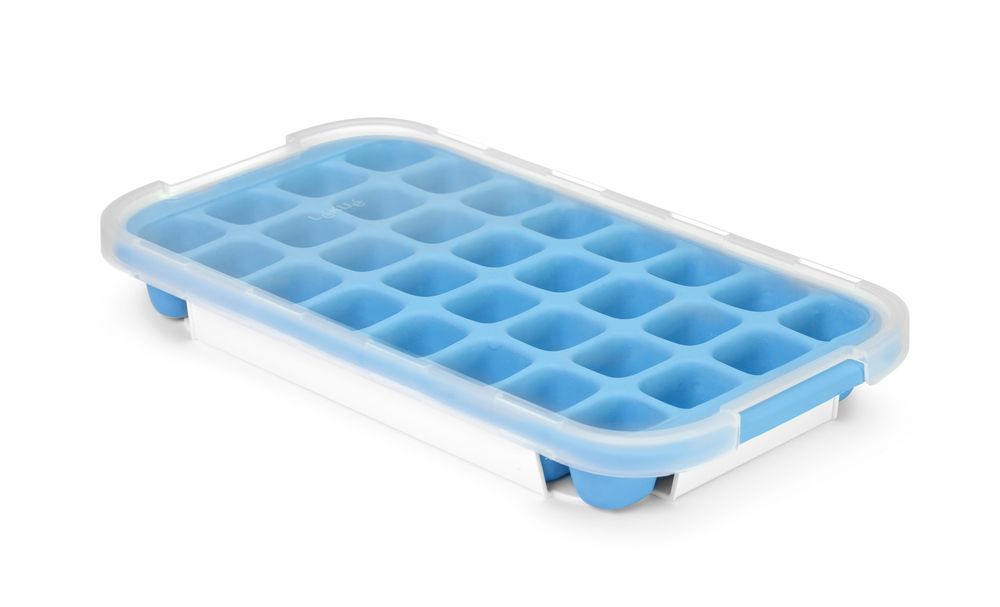 Ice cube mould with lid and bottom tray, BarUp, Blue, 337x170mm
