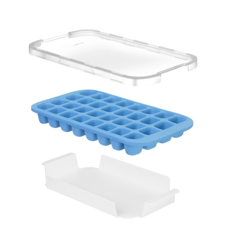 Ice cube mould with lid and bottom tray, BarUp, Blue, 337x170mm