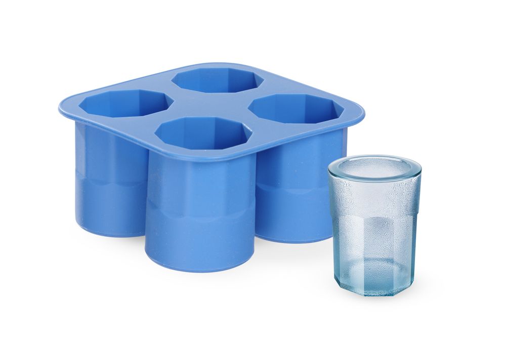 Ice shot glass mould, BarUp, Blue, 122x122x(H)60mm