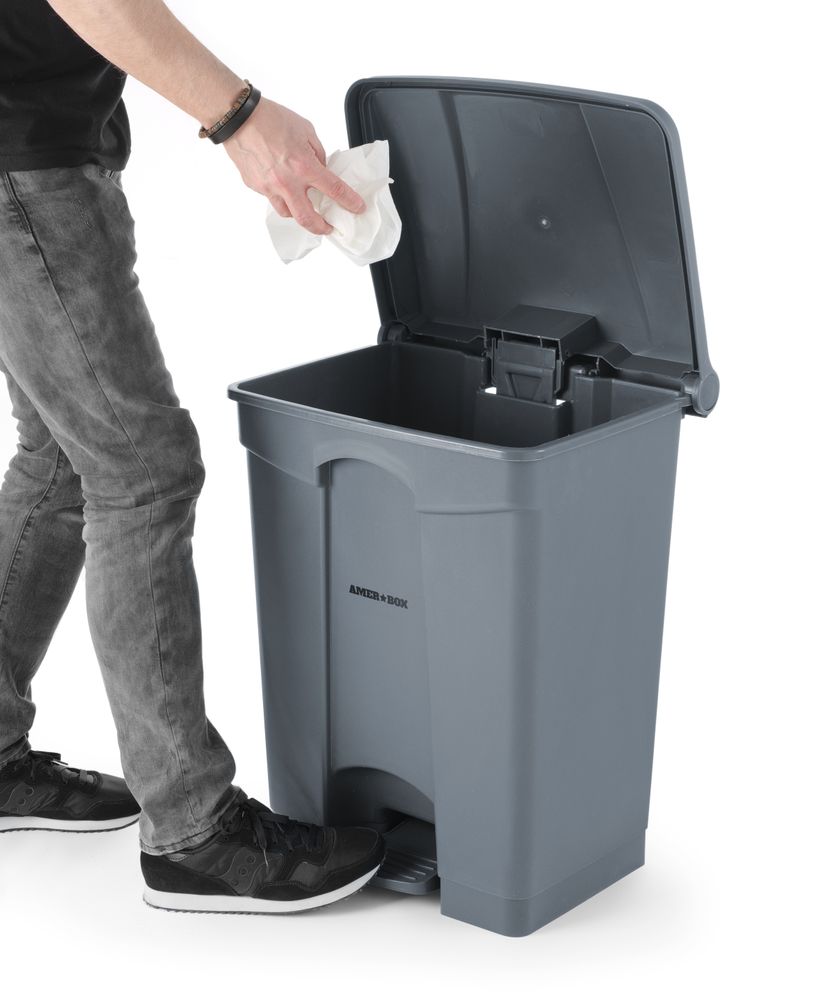 Pedal bin, AmerBox, 87L, Light grey, 500x410x(H)815mm