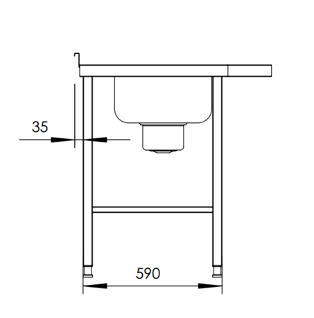 MR 214 INMATNINGSBÄNK DISK 1600*850*900mm
