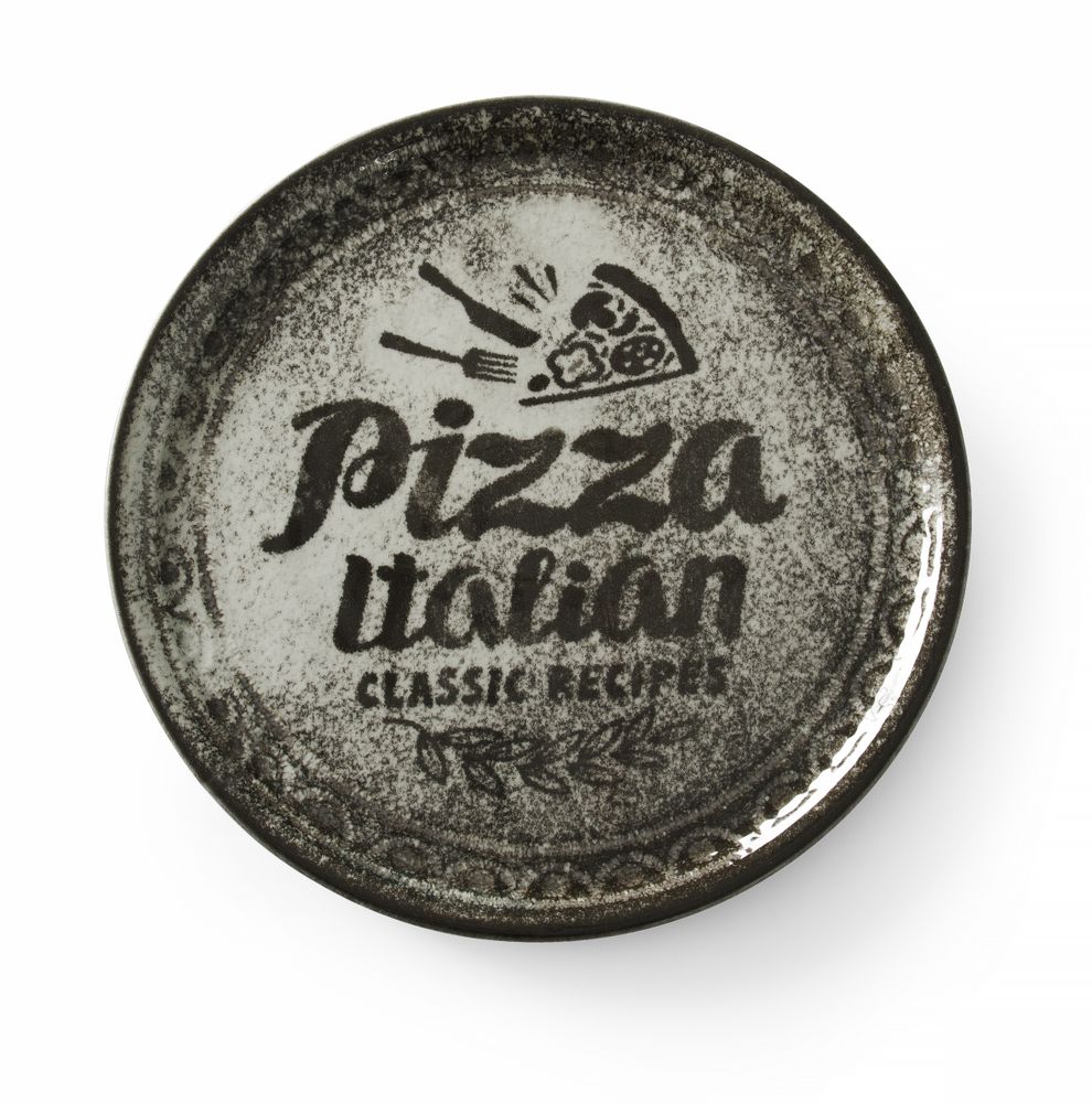 Pizza plate Recipe Collection svart, HENDI, svart, ⌀330mm