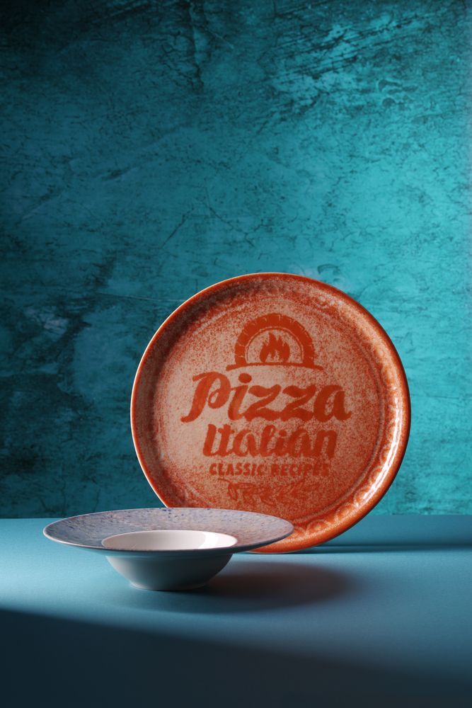Pizza plate Recipe Collection Brick röd, HENDI, röd, ⌀310mm