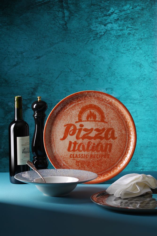 Pizza plate Recipe Collection Brick röd, HENDI, röd, ⌀330mm