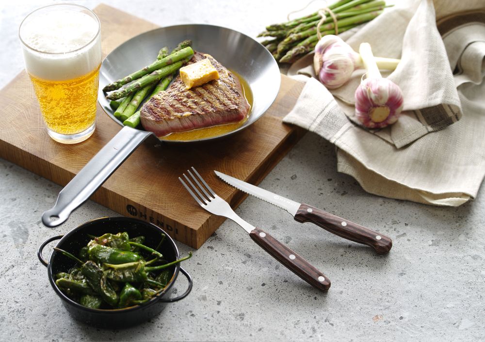Set med 6 st – Steak fork - 6 pcs, HENDI, Profi Line, svart, 6 pcs., (L)200mm