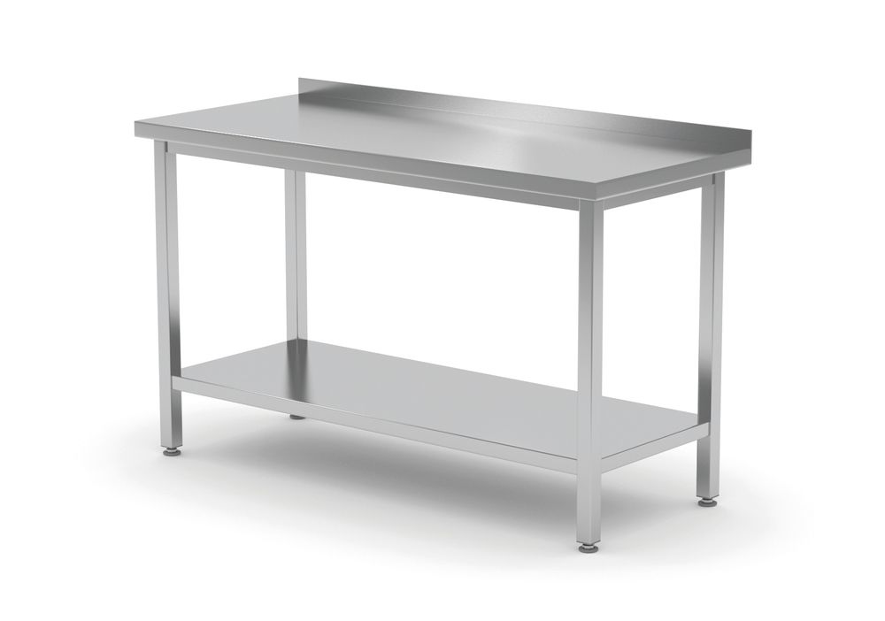 Wall table with shelf – bolted, depth 600 mm, HENDI, Profi Line, 1000x600x(H)850mm