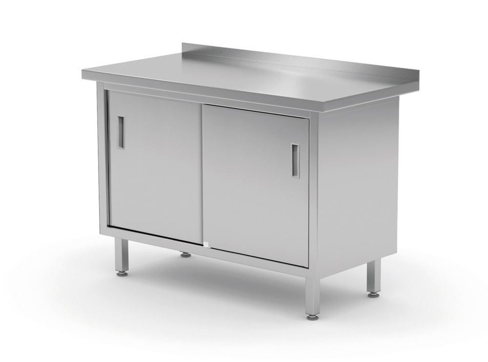 Wall table cabinet with sliding doors – welded, HENDI, Profi Line, 800x600x(H)850mm