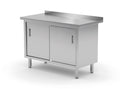 Wall table cabinet with sliding doors – welded, HENDI, Profi Line, 1600x600x(H)850mm
