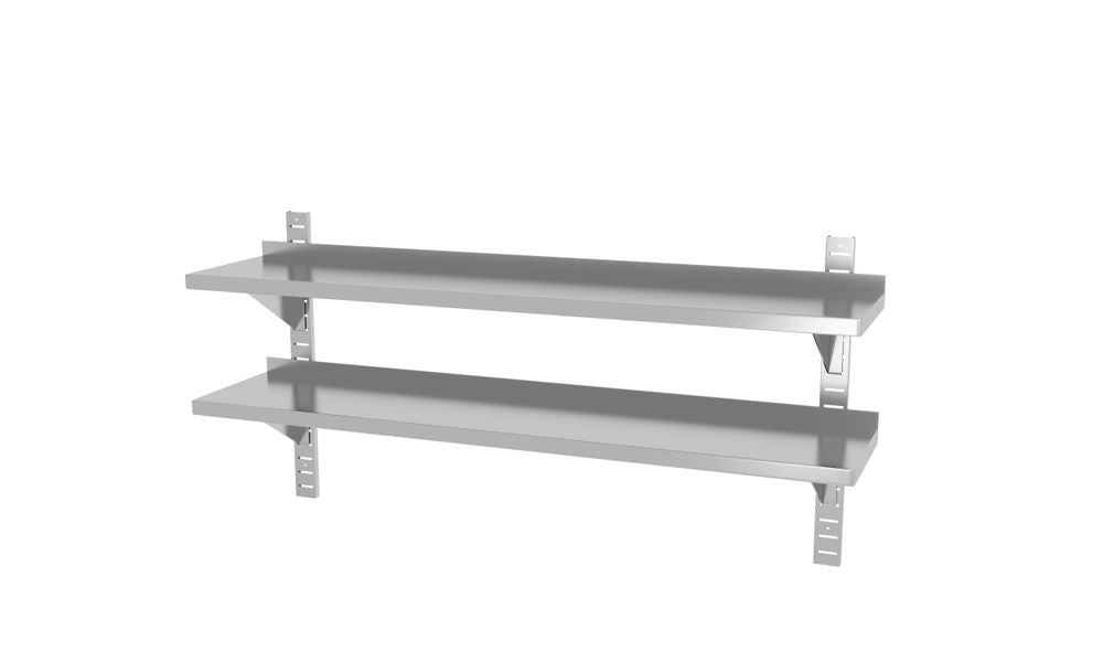 Double wall shelf, adjustable, with 2 brackets, HENDI, 1000x300x(H)600mm