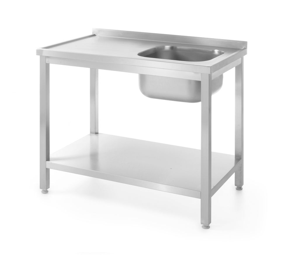 Sink table with shelf – bolted, depth 600 mm, HENDI, Profi Line, Centeröd, 600x600x(H)850mm