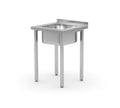 Sink table, bolted, HENDI, Kitchen Line, sink skål in the middle, 600x600x(H)850mm