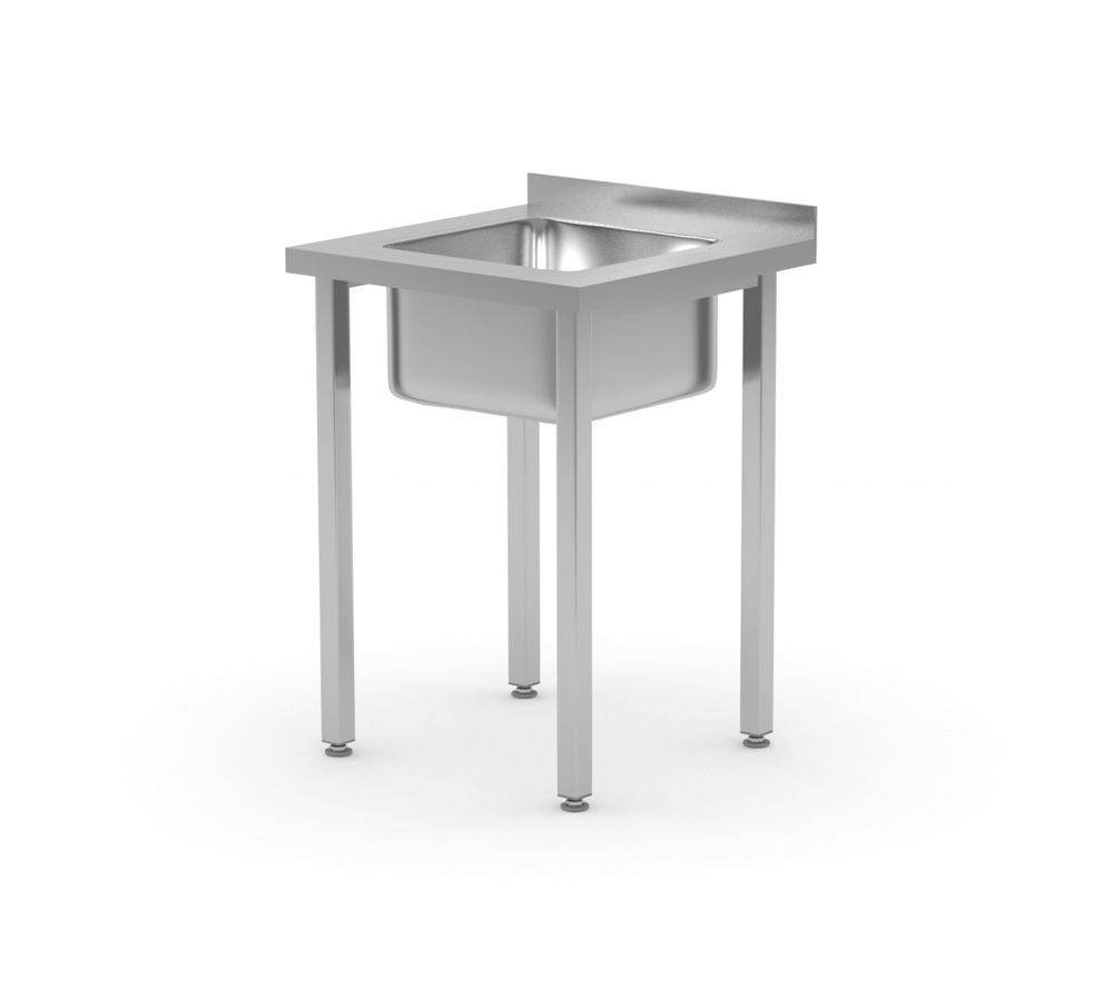 Sink table, bolted, HENDI, Kitchen Line, sink skål in the middle, 600x600x(H)850mm