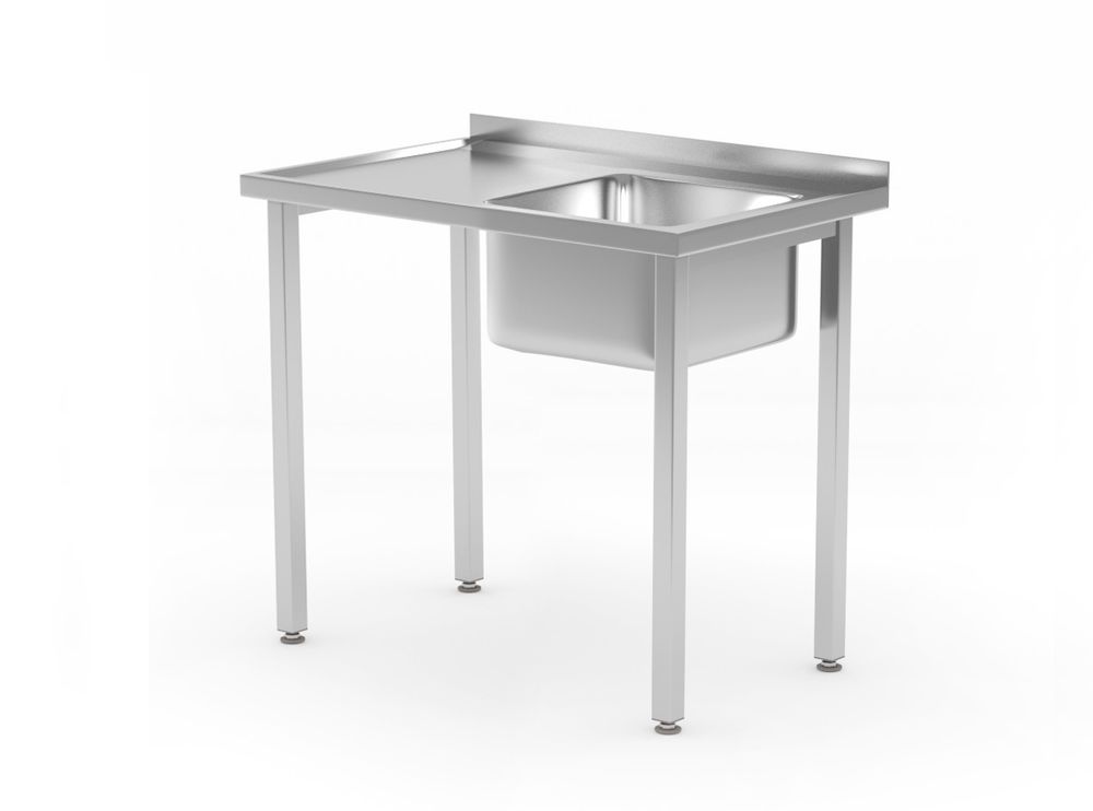 Sink table, bolted, HENDI, Kitchen Line, sink skål in the middle, 600x600x(H)850mm