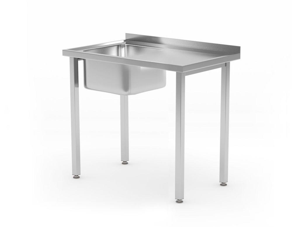 Sink table, bolted, HENDI, Kitchen Line, sink skål in the middle, 600x600x(H)850mm