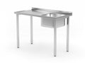 Sink table, bolted, HENDI, Kitchen Line, sink skål on the right side, 1000x600x(H)850mm
