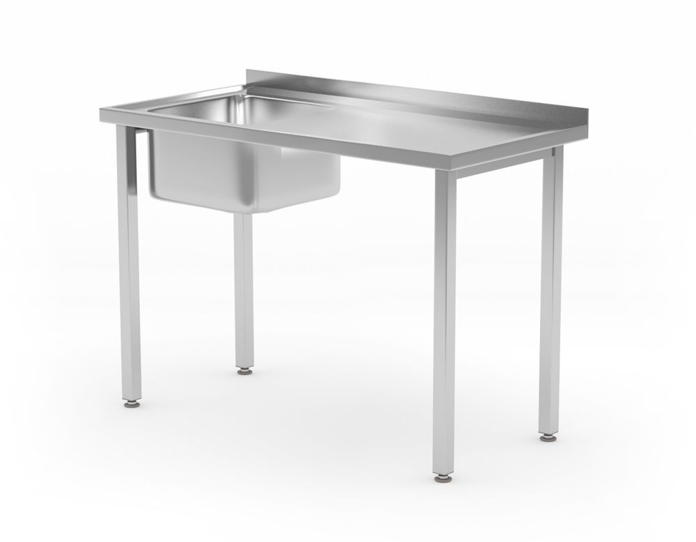 Sink table, bolted, HENDI, Kitchen Line, sink skål in the middle, 600x600x(H)850mm