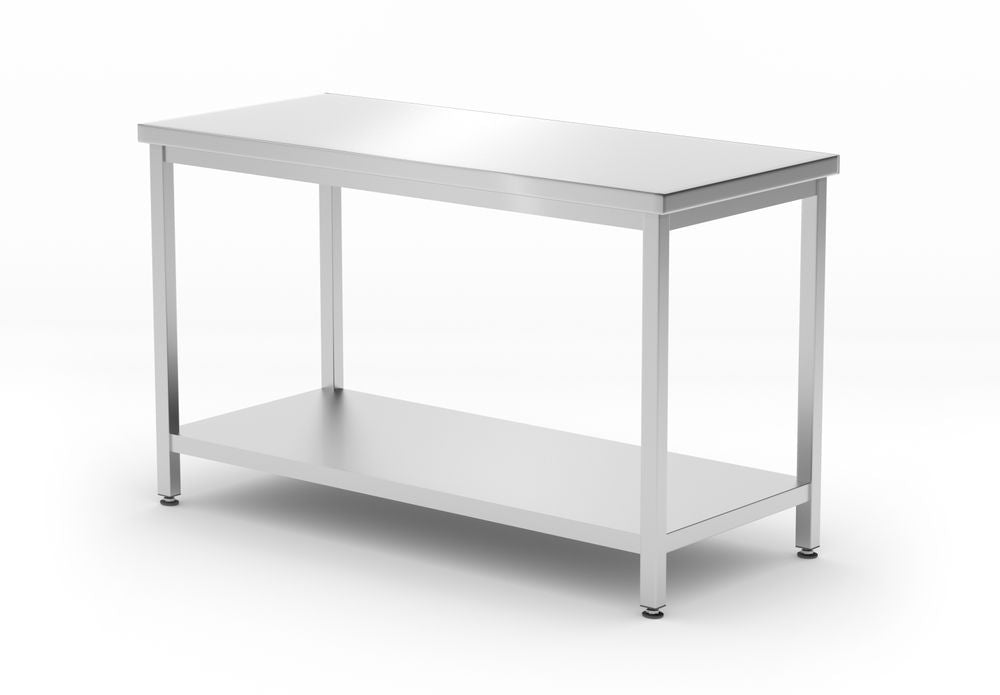 Central table with shelf – bolted, depth 600 mm, HENDI, Kitchen Line, 1000x600x(H)850mm