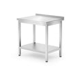 Wall table with shelf – bolted, depth 600 mm, HENDI, Kitchen Line, 800x600x(H)850mm