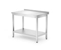 Wall table with shelf – bolted, depth 600 mm, HENDI, Kitchen Line, 1000x600x(H)850mm