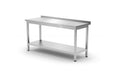 Wall table with shelf – bolted, depth 600 mm, HENDI, Kitchen Line, 1200x600x(H)850mm